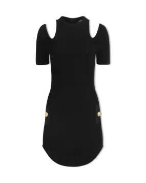Cold Shoulder Knitted Mini Dress