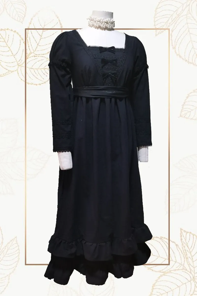 Custom Made Cotton Long Sleeves Regency Dress
