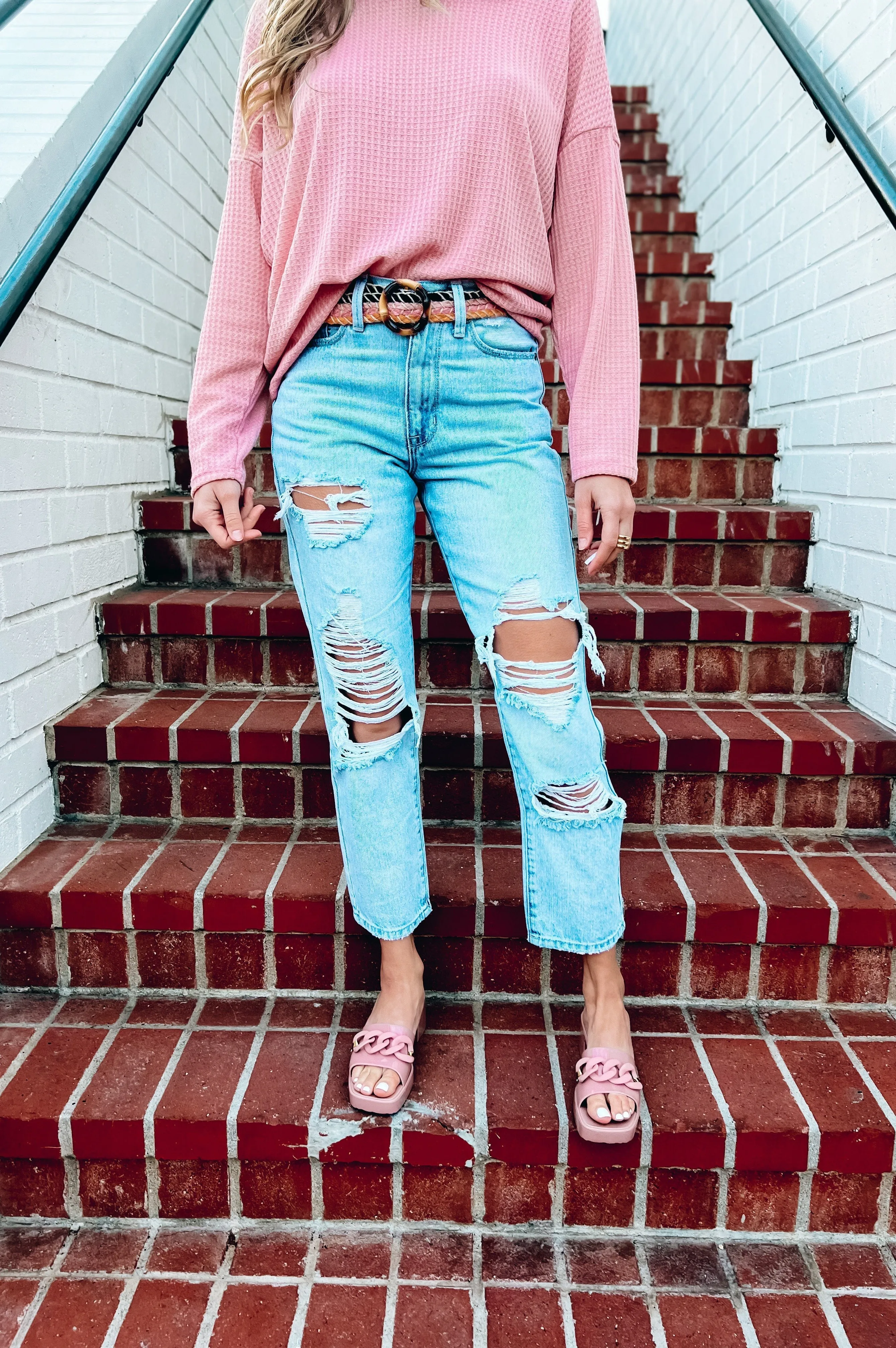Delightful Waffle Knit Top