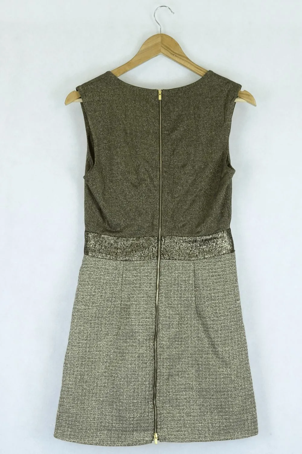 Diane Von Furstenberg Gold Plunge Dress 2 (Au 6)