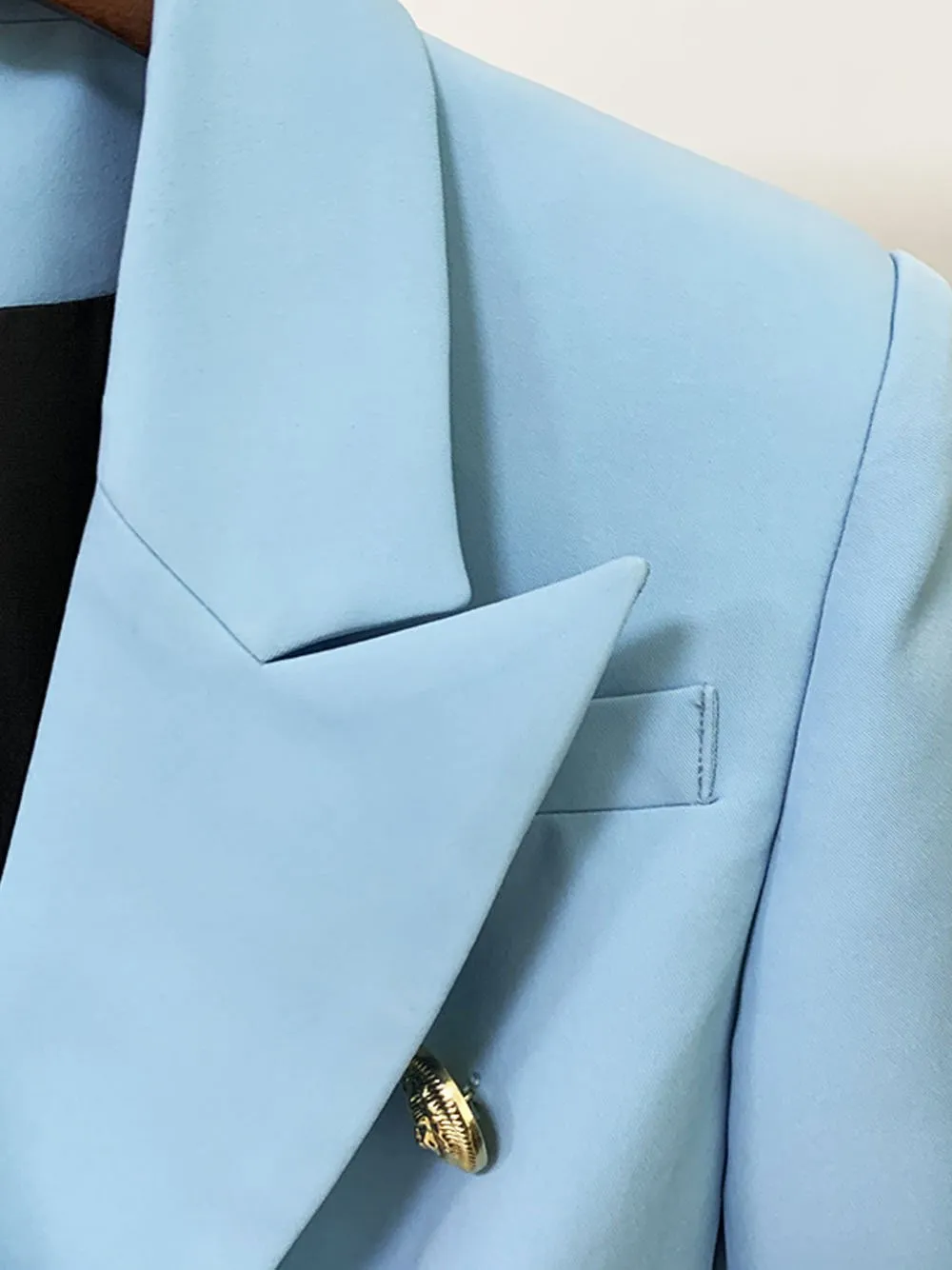 Double Breasted Light Blue Blazer
