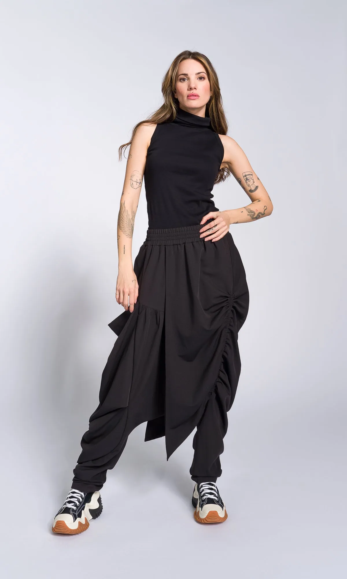 Draped Drop Crotch Pants