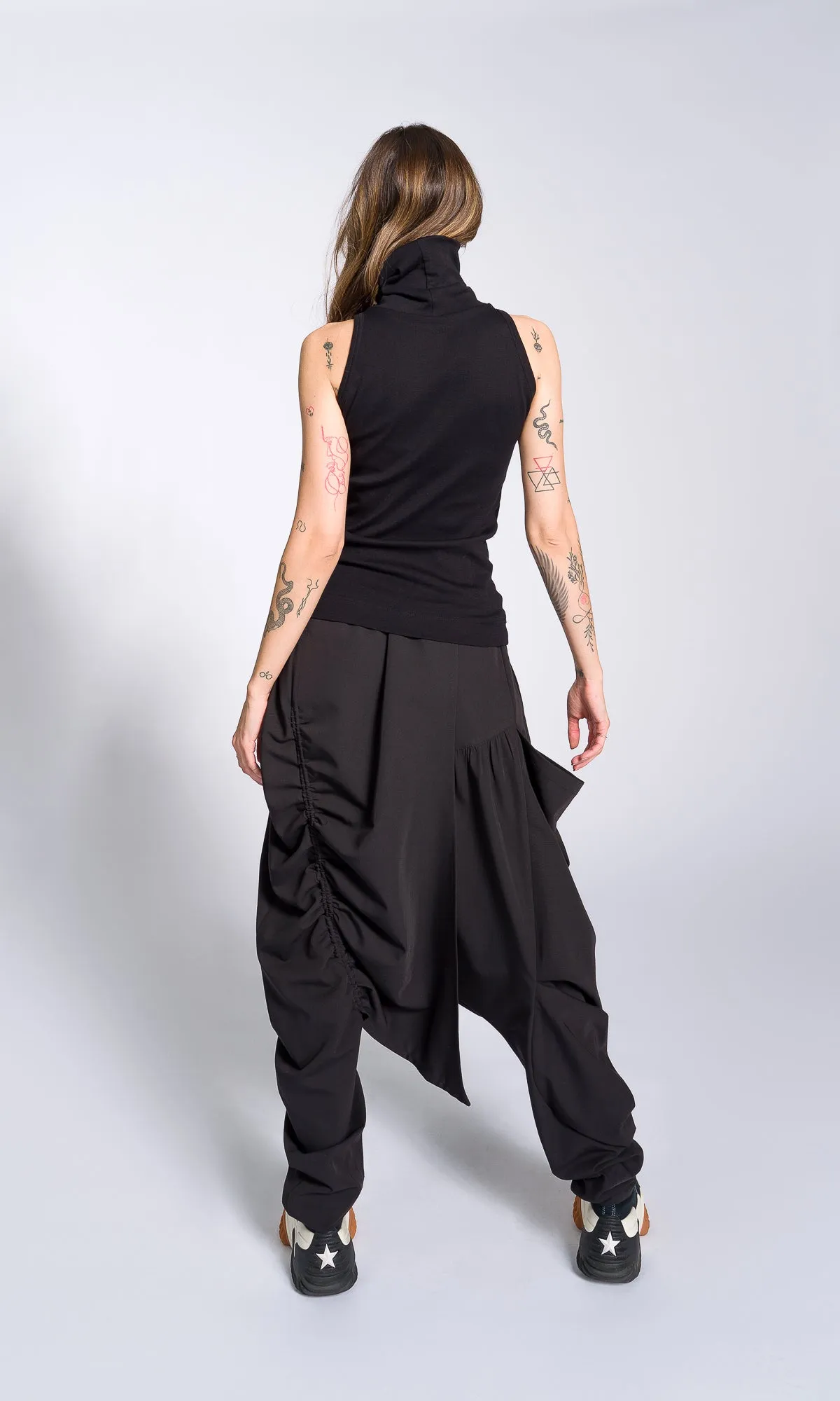 Draped Drop Crotch Pants