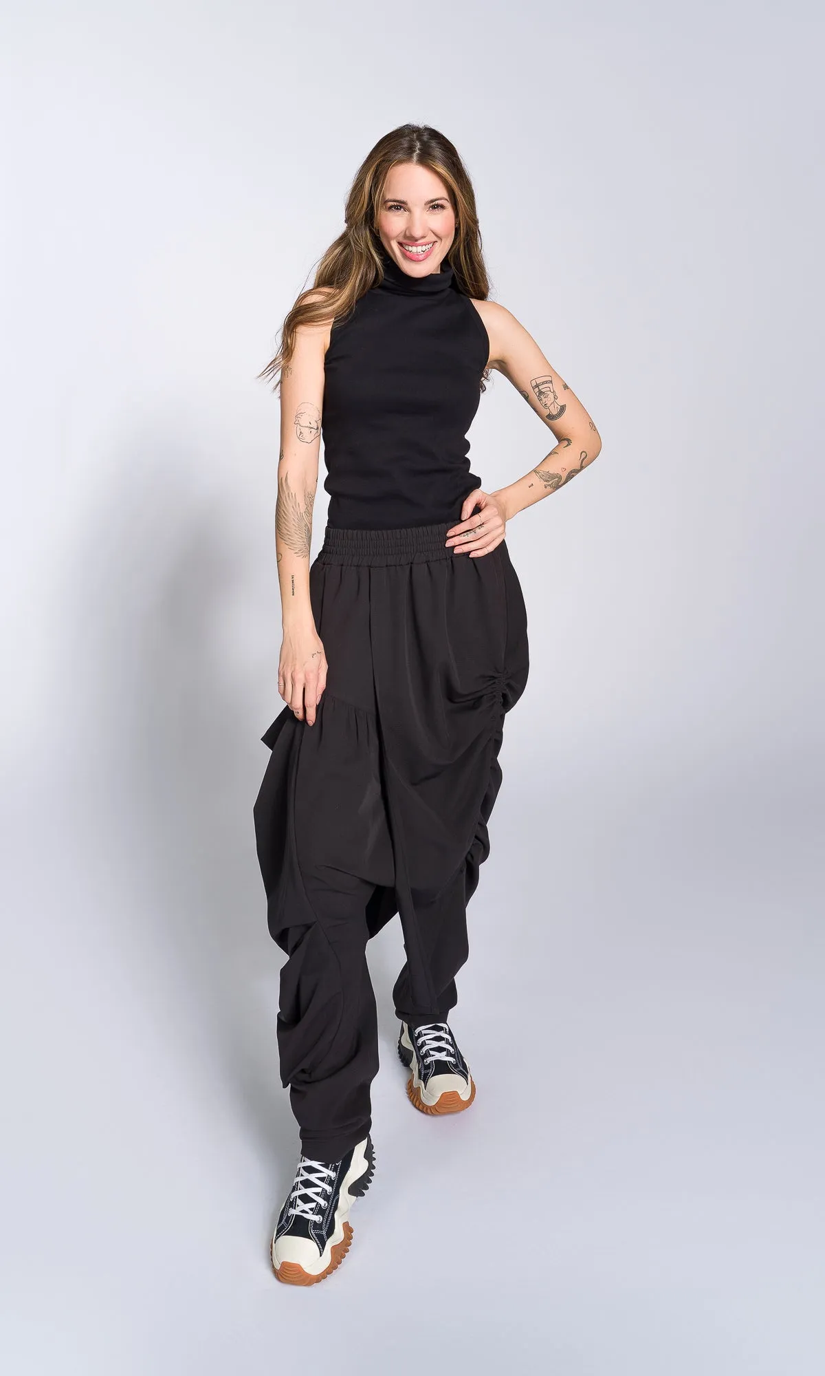Draped Drop Crotch Pants
