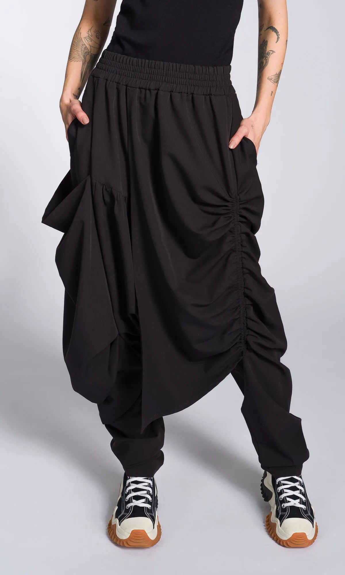Draped Drop Crotch Pants