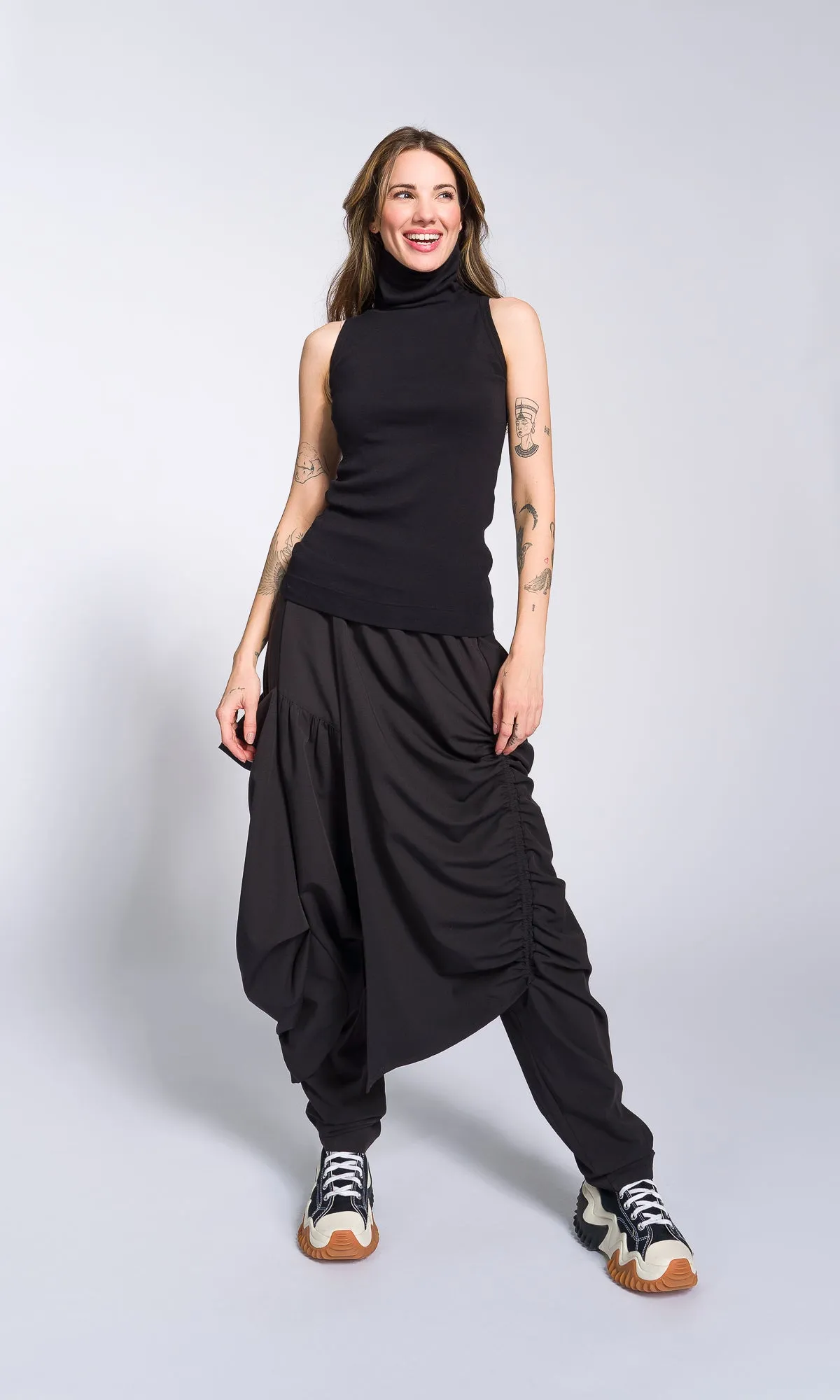 Draped Drop Crotch Pants