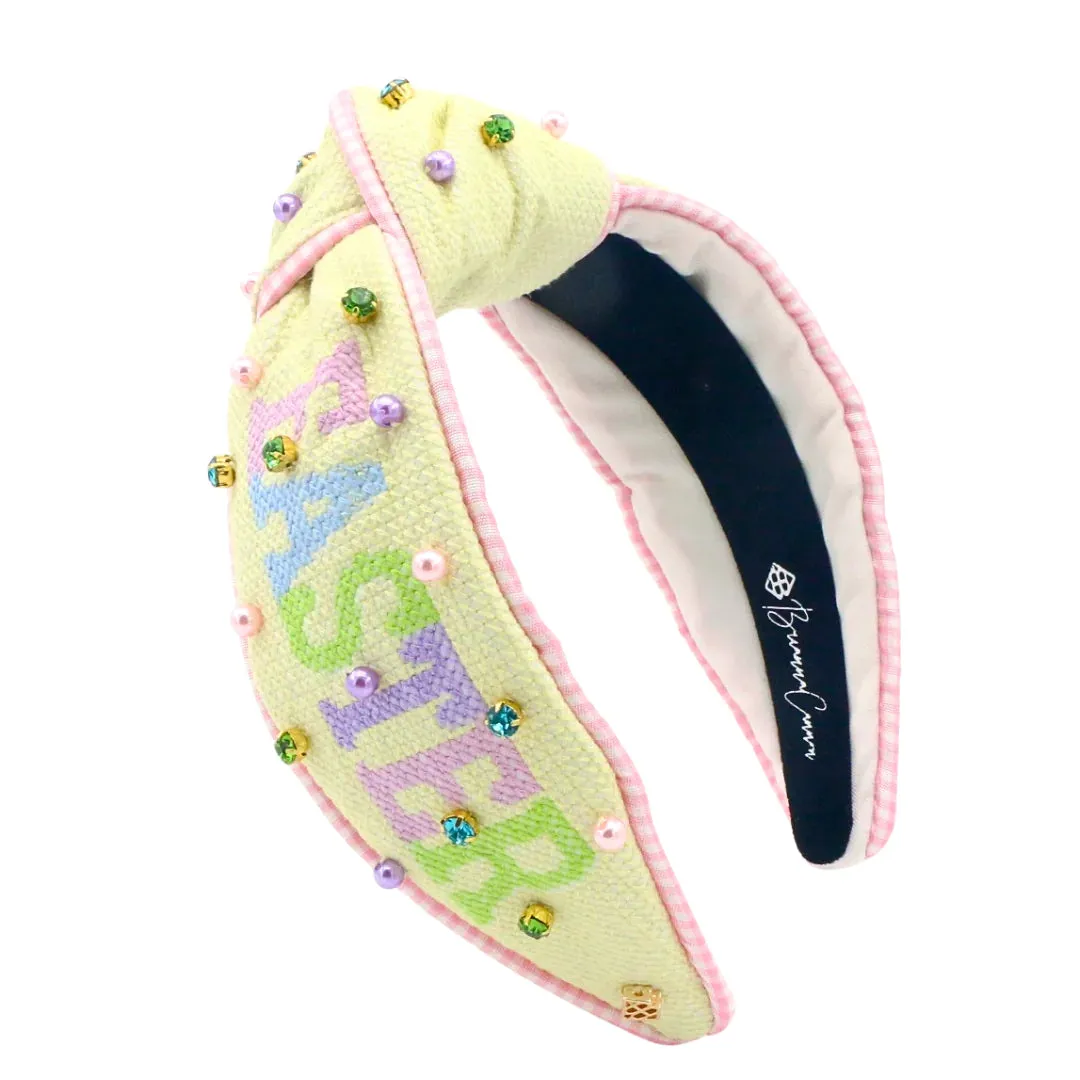 EASTER Yellow Cross Stitch Headband