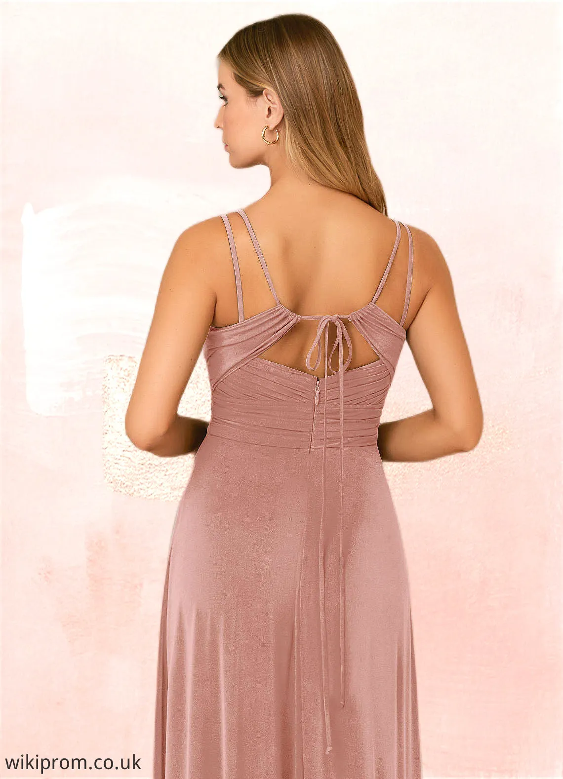 Elianna A-Line Pleated Luxe Knit Floor-Length Dress SWKP0019809