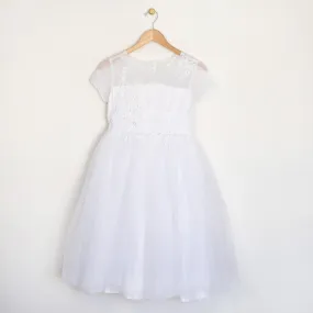 Embroidered Pearl on Tulle Plus Size Dress