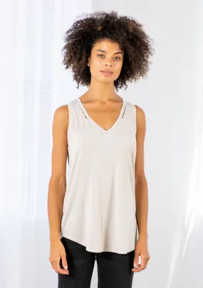 Essential V Neck Shoulder Cut Out Tank Top