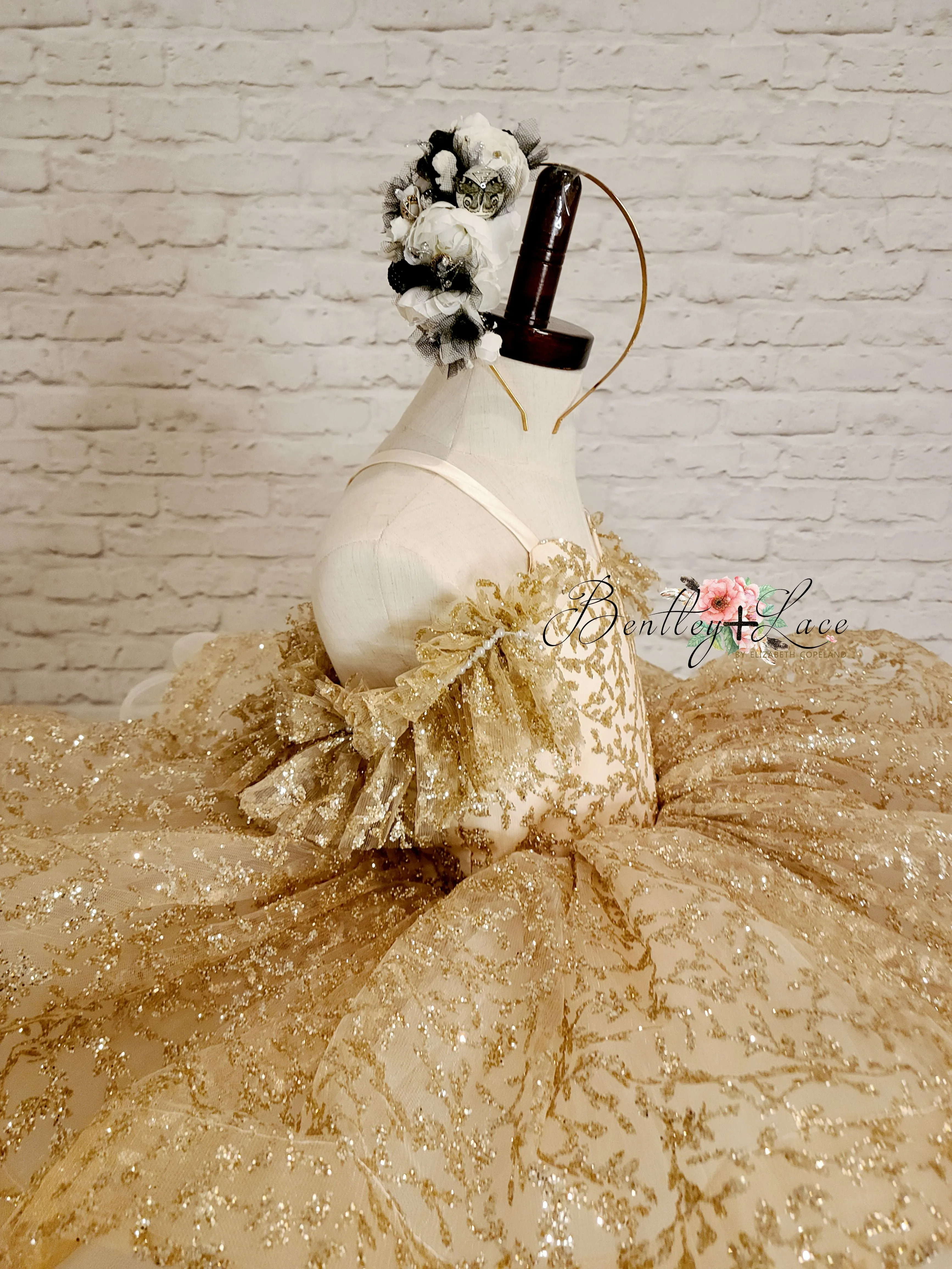 Euc "Glimmering" Gold Leaf- Petal Length Dress (4 Year - Petite 5 Year)