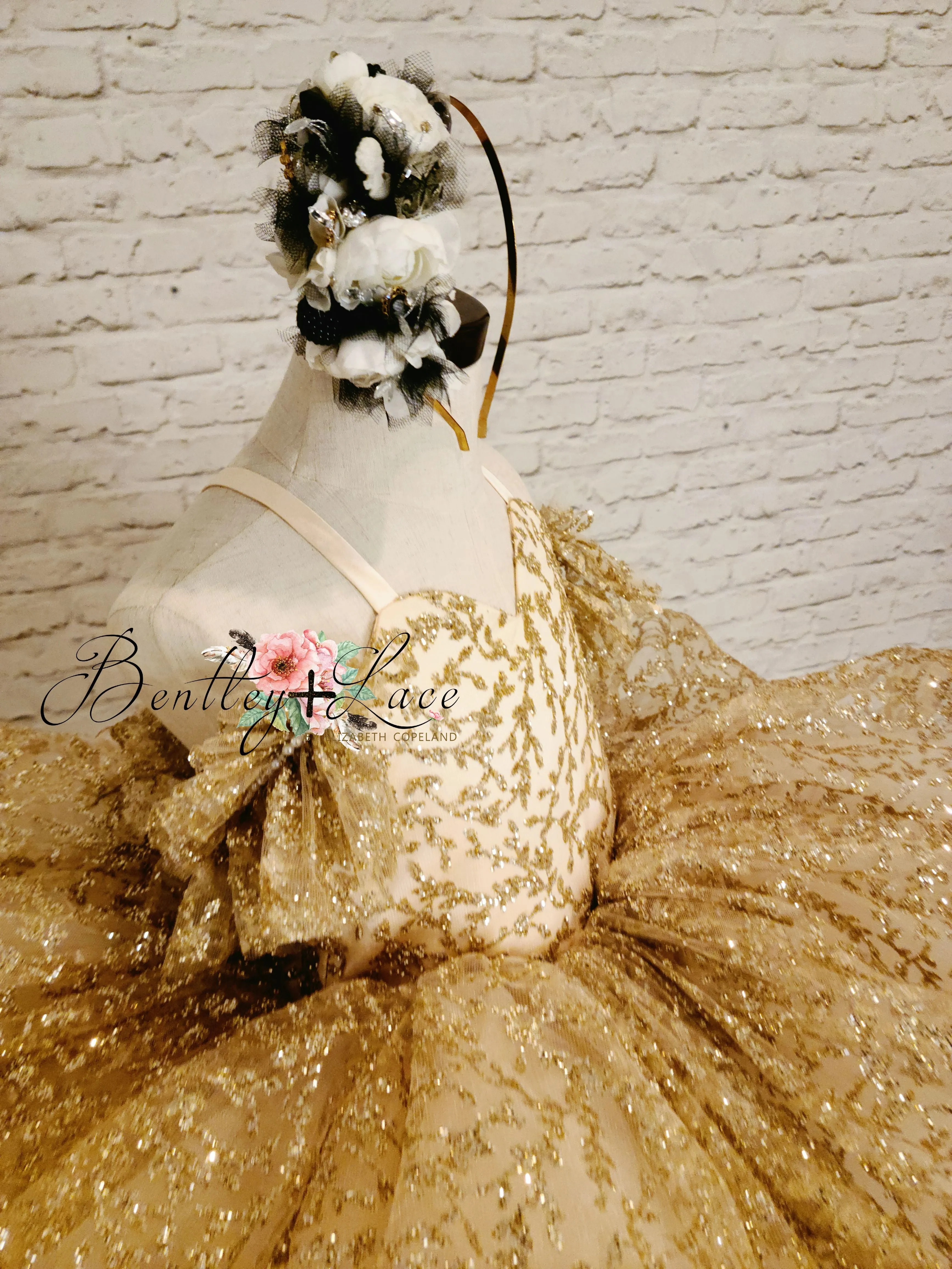 Euc "Glimmering" Gold Leaf- Petal Length Dress (4 Year - Petite 5 Year)