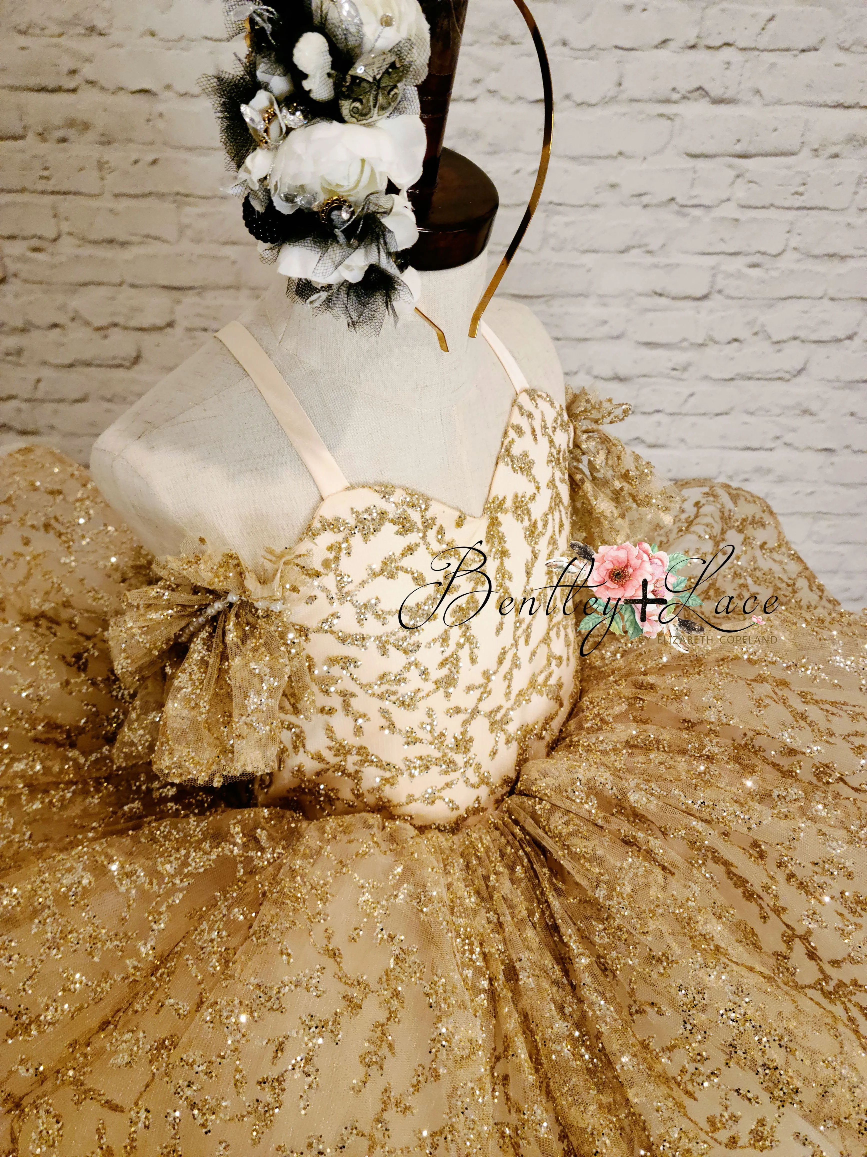 Euc "Glimmering" Gold Leaf- Petal Length Dress (4 Year - Petite 5 Year)