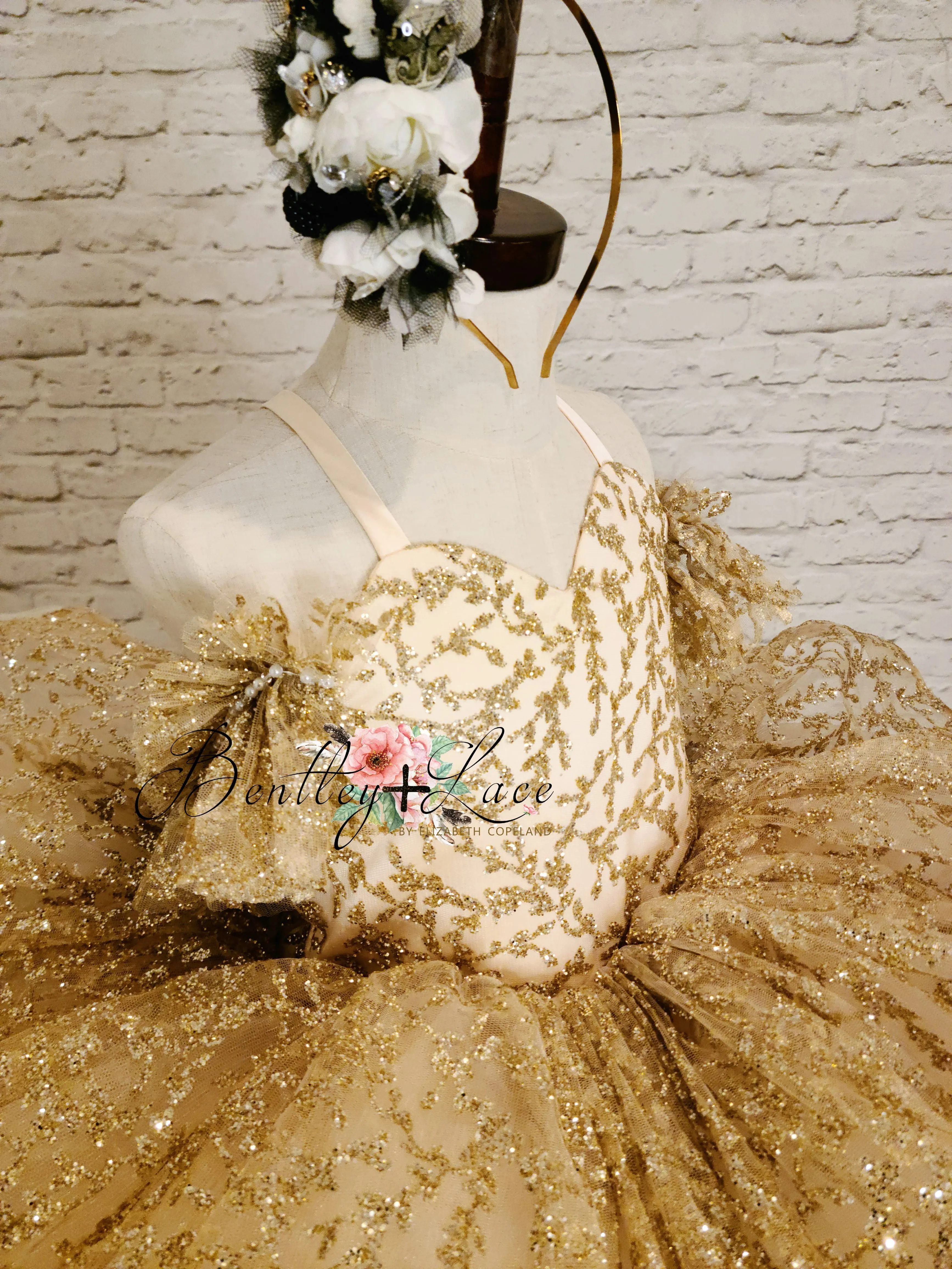 Euc "Glimmering" Gold Leaf- Petal Length Dress (4 Year - Petite 5 Year)