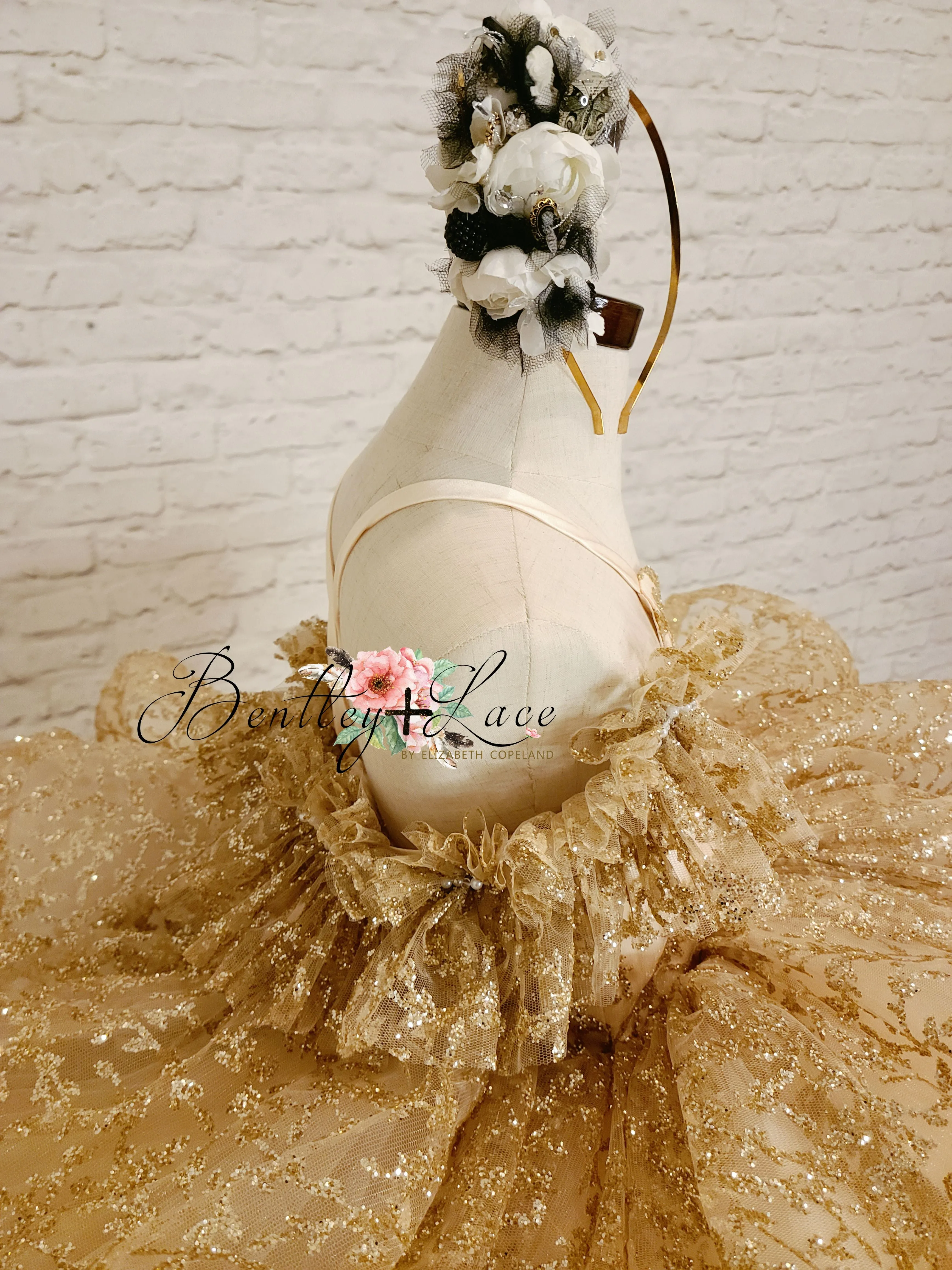 Euc "Glimmering" Gold Leaf- Petal Length Dress (4 Year - Petite 5 Year)