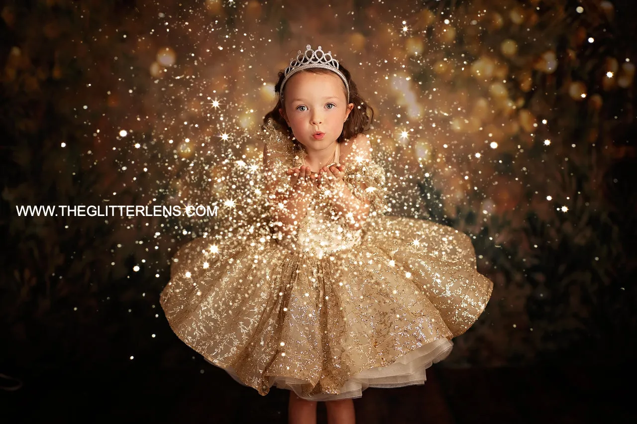 Euc "Glimmering" Gold Leaf- Petal Length Dress (4 Year - Petite 5 Year)