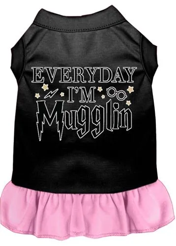 Everyday I'm Mugglin Screen Print Dog Dress in Many Colors