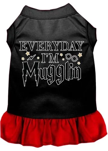 Everyday I'm Mugglin Screen Print Dog Dress in Many Colors