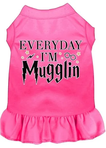 Everyday I'm Mugglin Screen Print Dog Dress in Many Colors