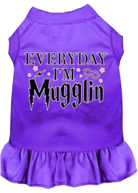 Everyday I'm Mugglin Screen Print Dog Dress in Many Colors