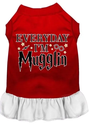 Everyday I'm Mugglin Screen Print Dog Dress in Many Colors