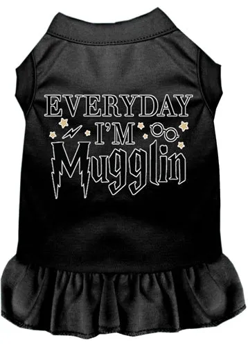 Everyday I'm Mugglin Screen Print Dog Dress in Many Colors
