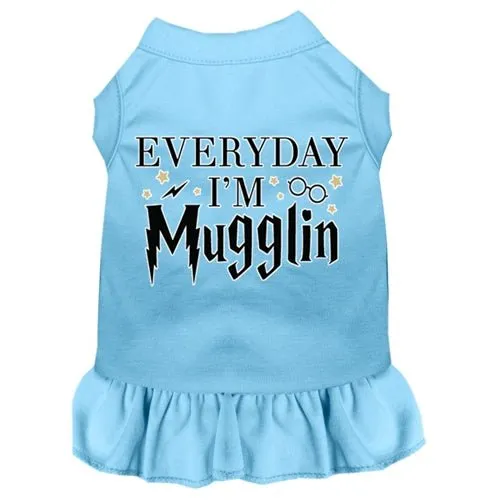 Everyday I'm Mugglin Screen Print Dog Dress in Many Colors