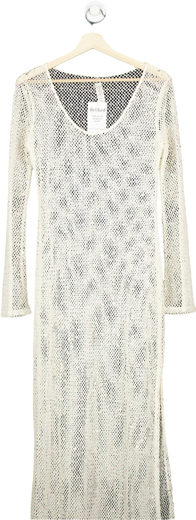 Fashion Nova White Mesh Maxi Dress UK S