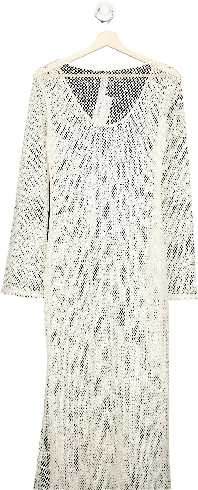 Fashion Nova White Mesh Maxi Dress UK S