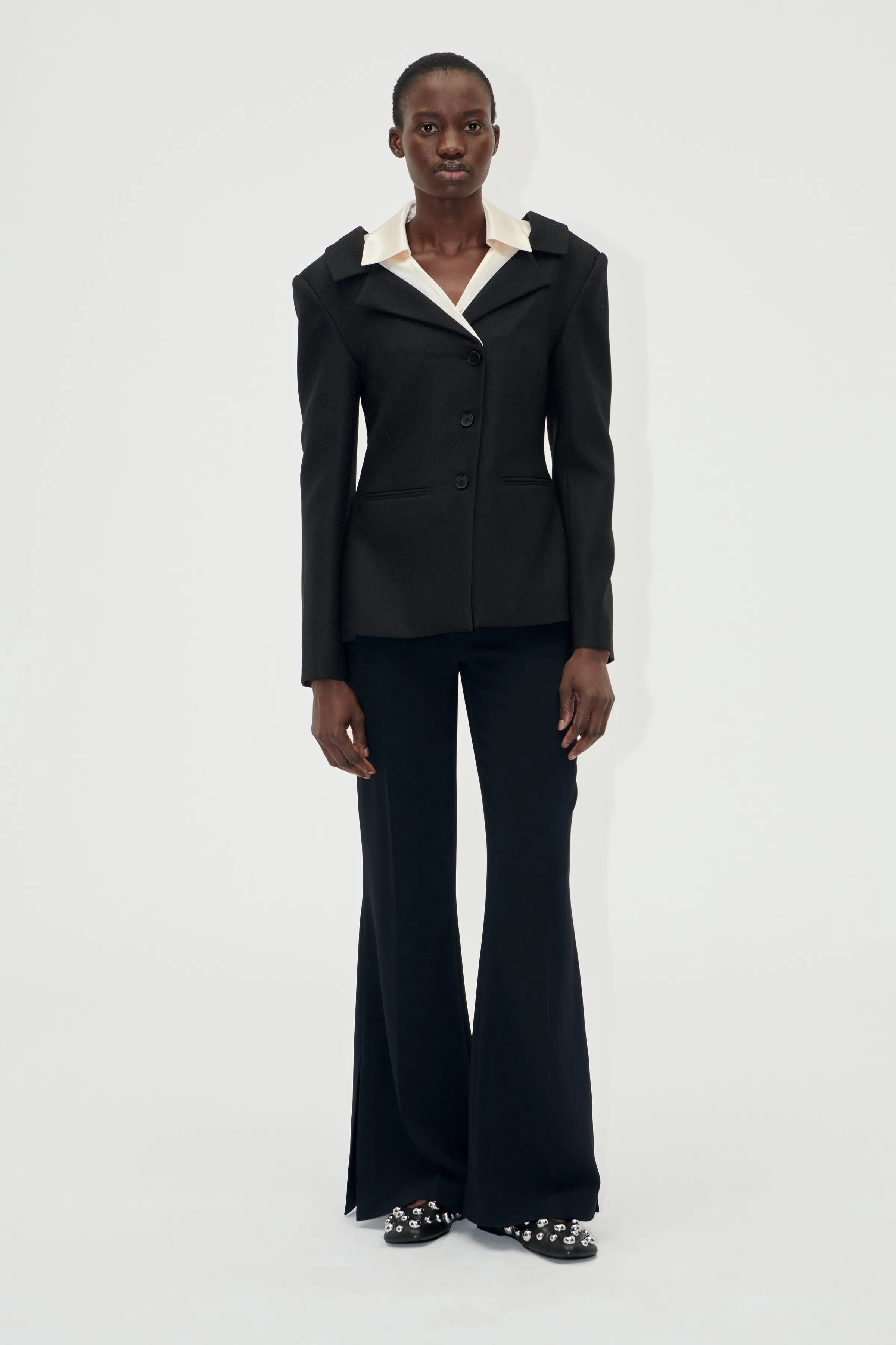Flared Long Pants - Black