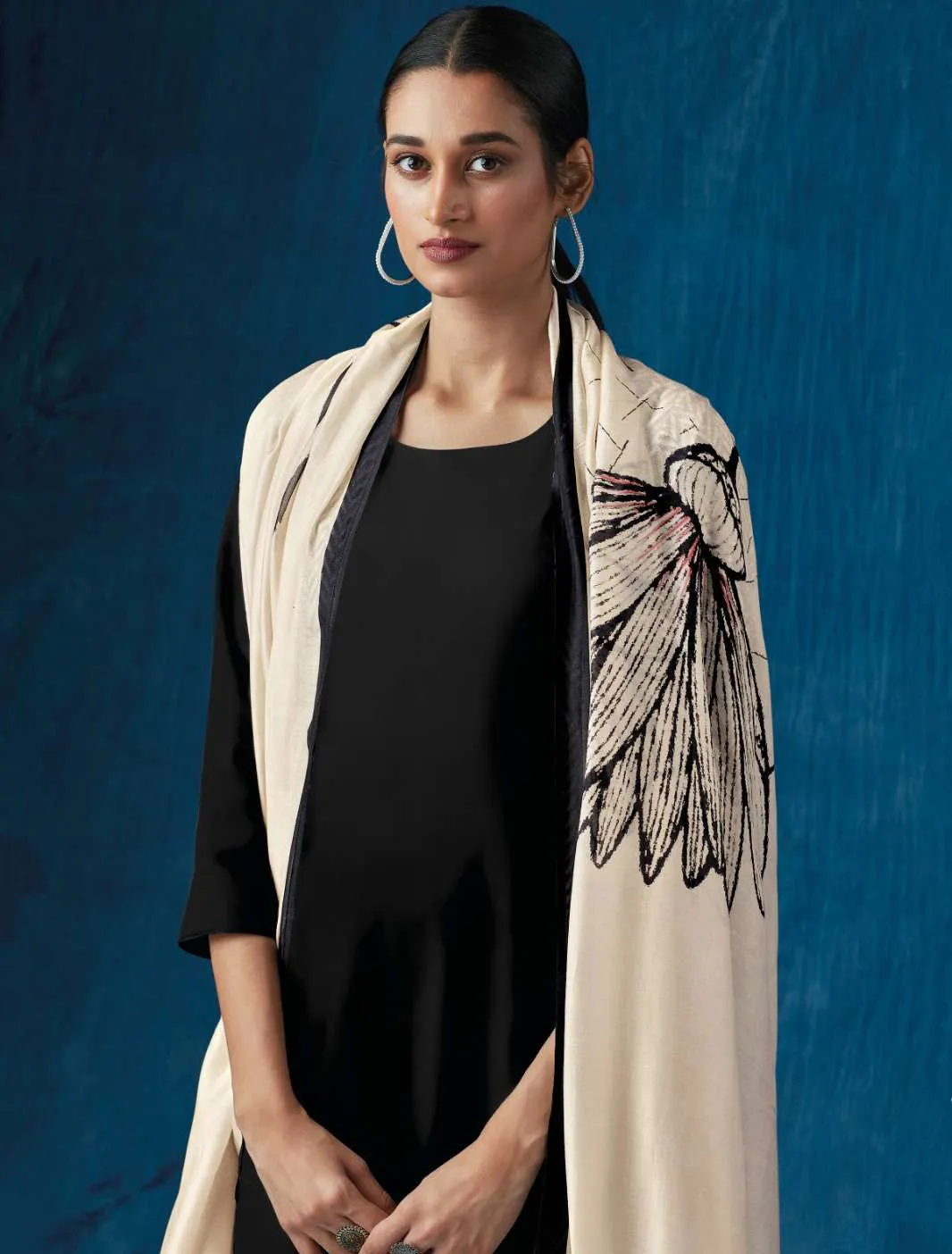 Ganga Pure Cotton Satin Unstitched Party Wear Women Suit Black