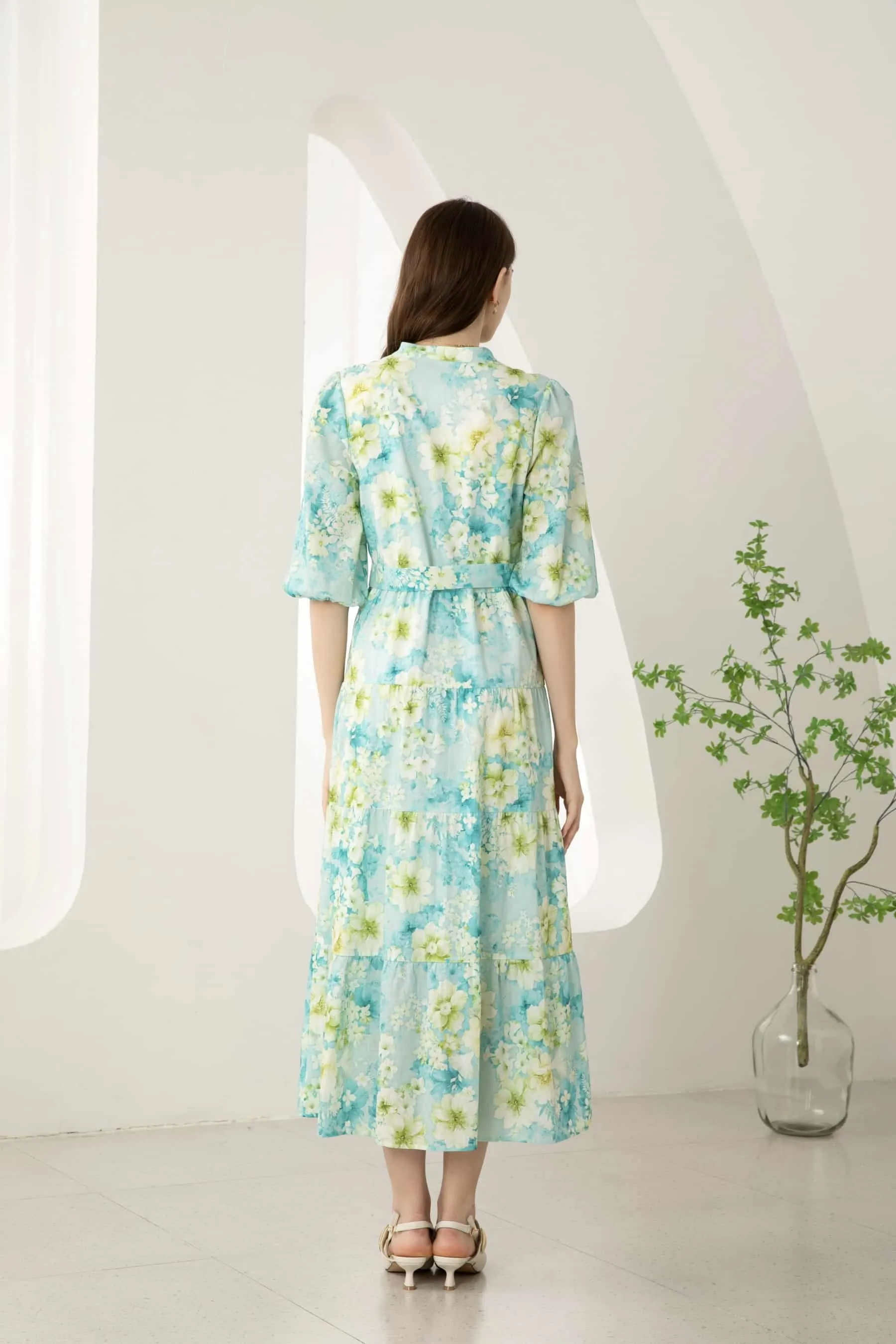 GDS Brielle Floral Linen Dress | Blue