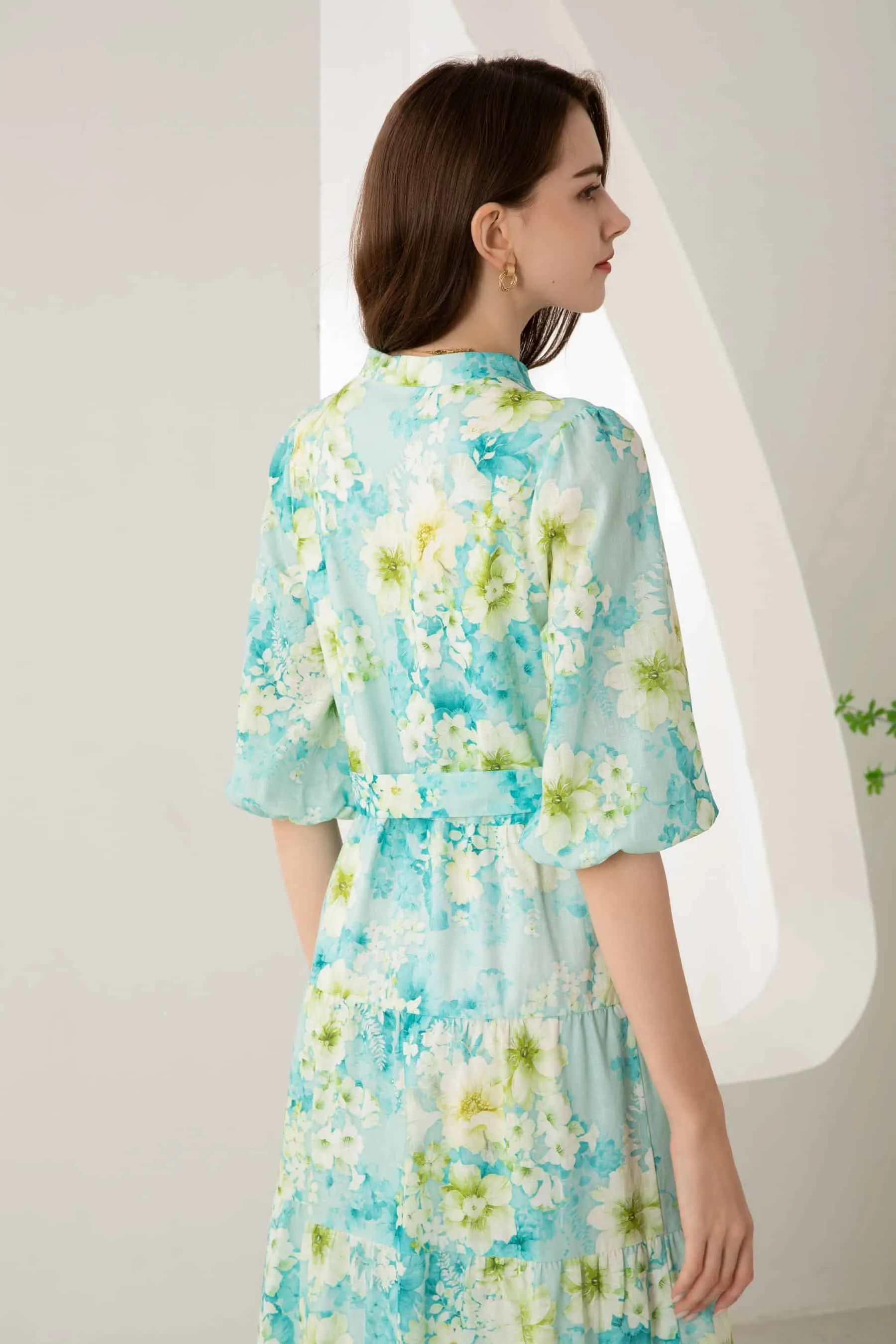 GDS Brielle Floral Linen Dress | Blue
