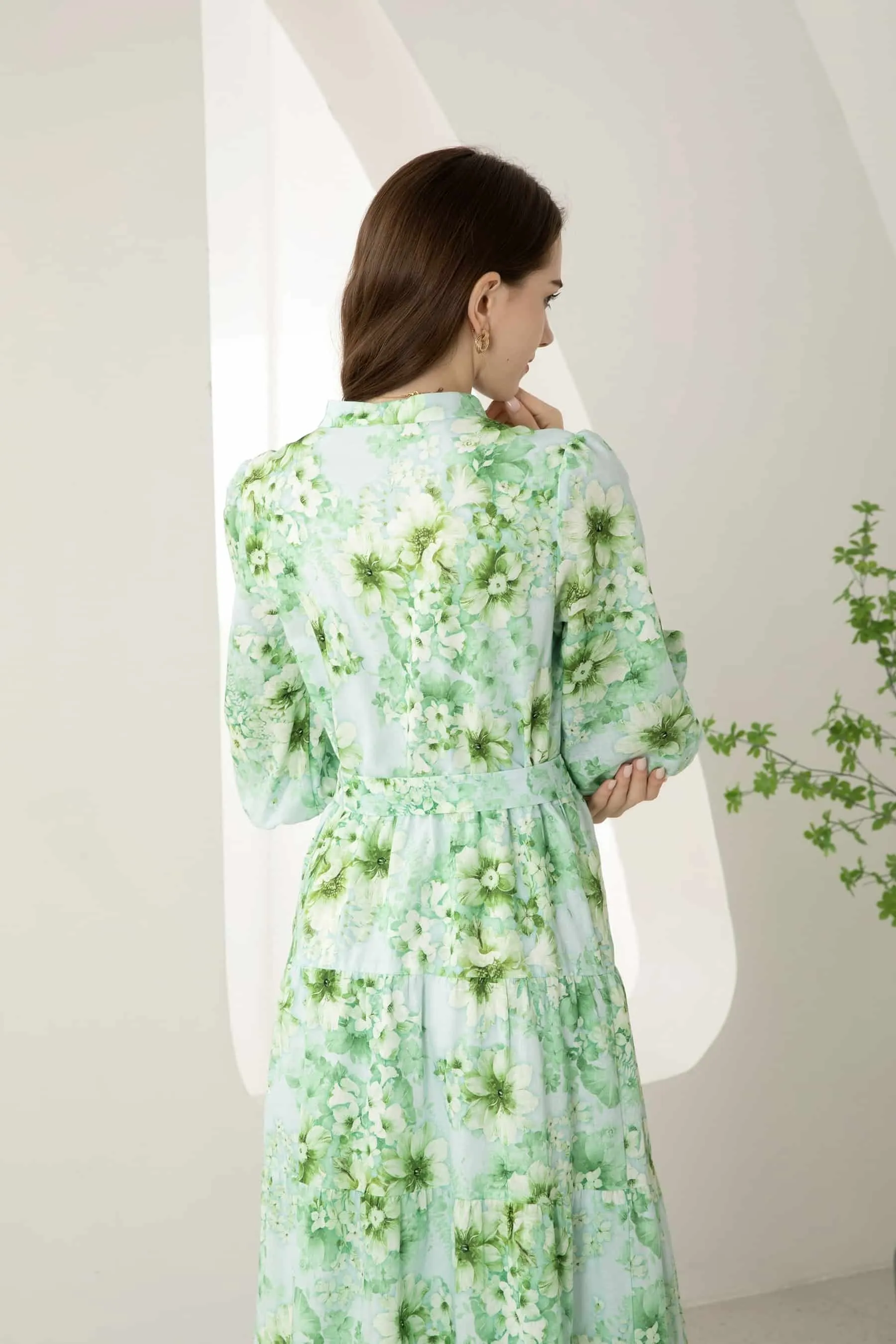 GDS Brielle Floral Linen Dress | Green Ash