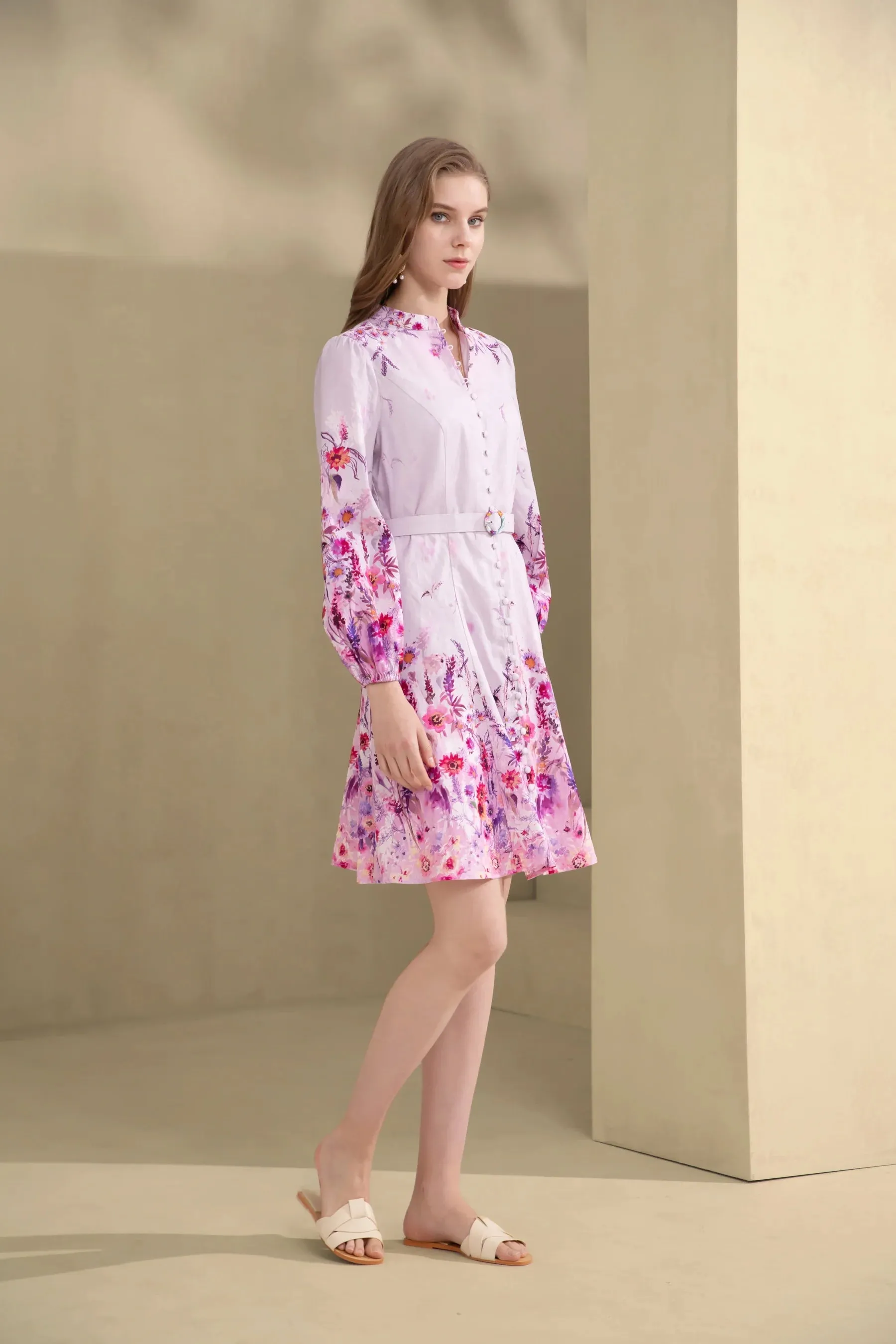 GDS  Dakota Linen Dress  | Pink Yarrow