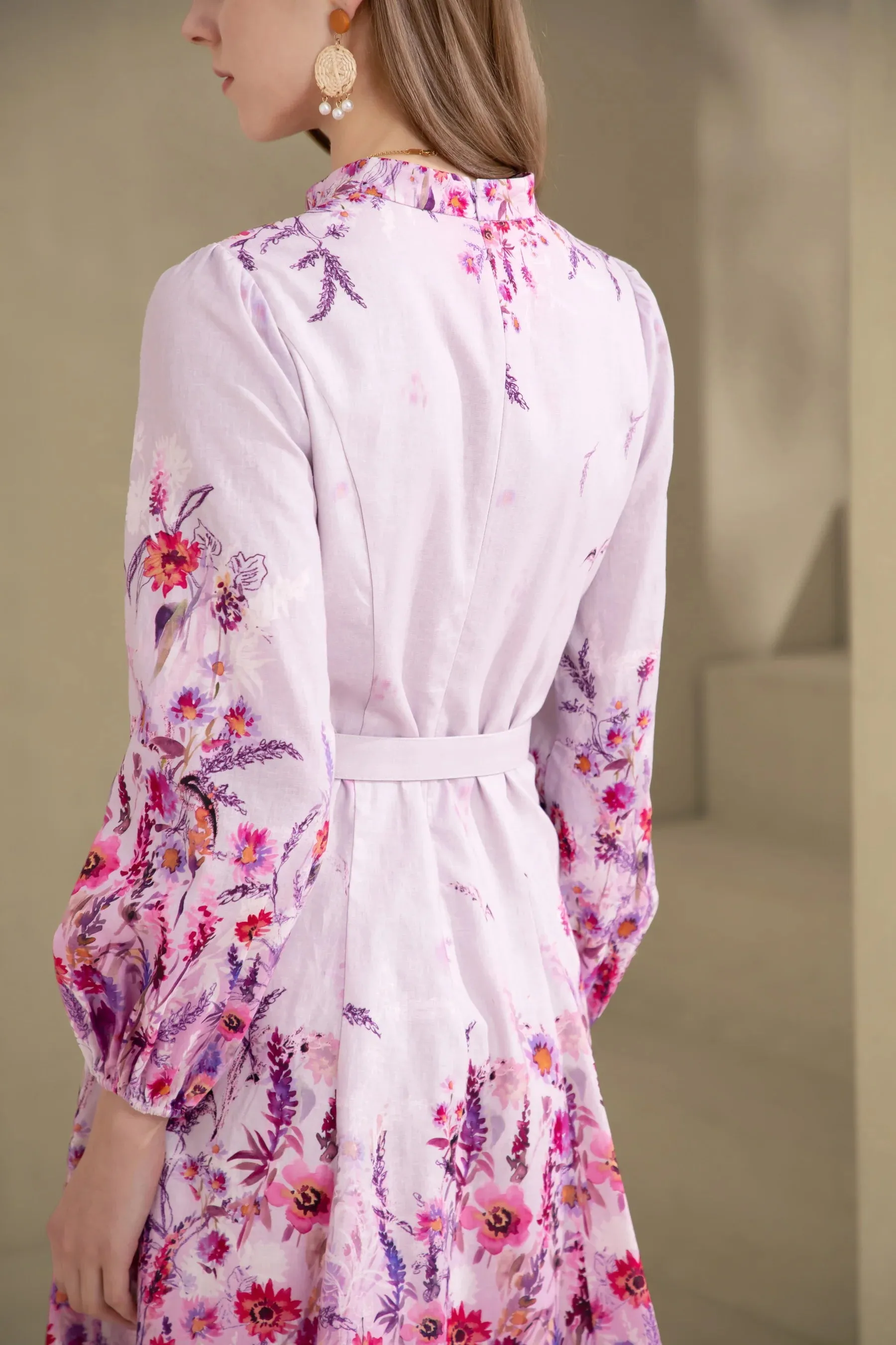 GDS  Dakota Linen Dress  | Pink Yarrow