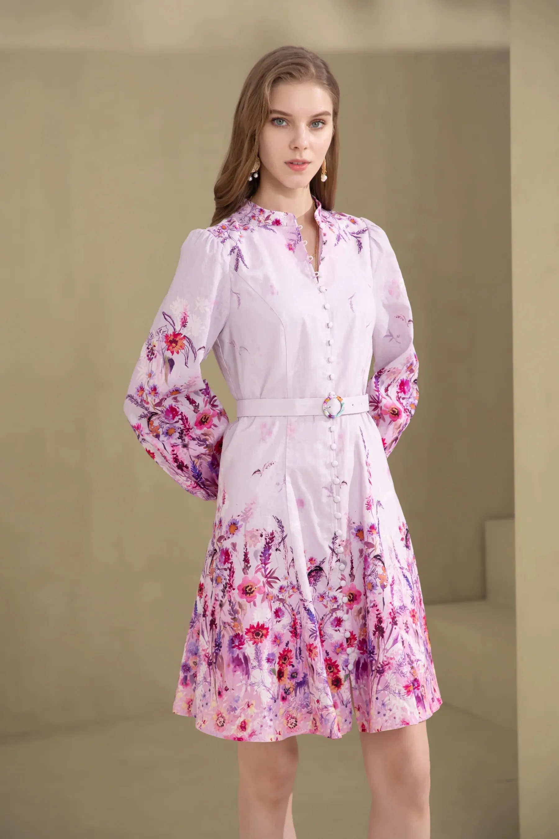 GDS  Dakota Linen Dress  | Pink Yarrow