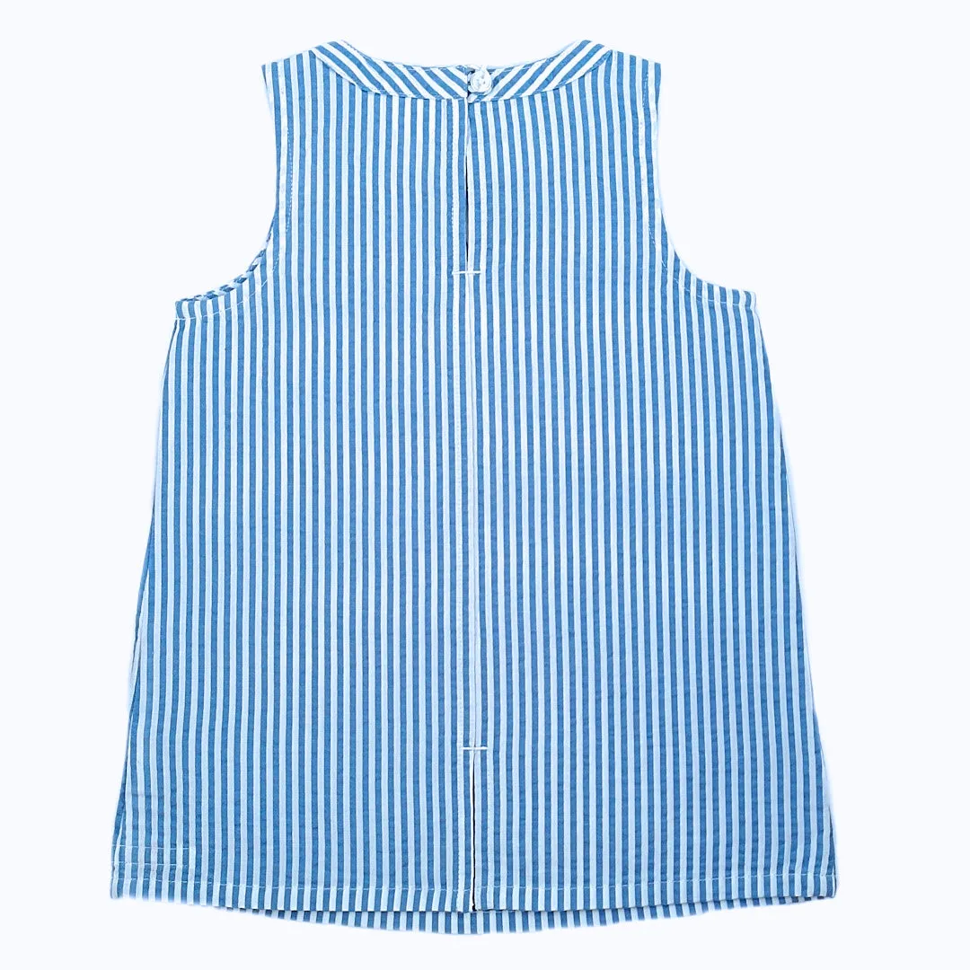 Girls Blue stripe seersucker