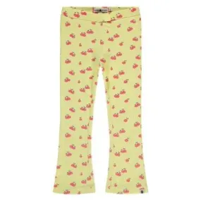 Girls Bottoms | Flared Ribbed Pants- Yellow | BABYFACE