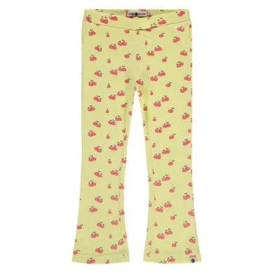Girls Bottoms | Flared Ribbed Pants- Yellow | BABYFACE