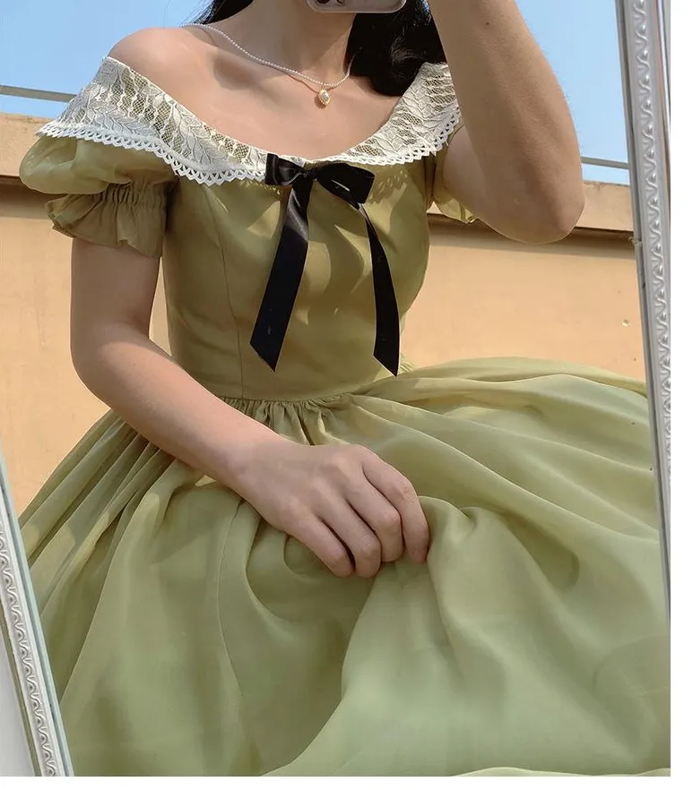Gone With the Wind Vintage Remake Lace Collar Dress