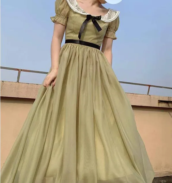 Gone With the Wind Vintage Remake Lace Collar Dress