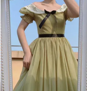 Gone With the Wind Vintage Remake Lace Collar Dress