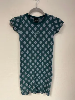 Green argyle bodycon dress, Iets Frans, Size 6