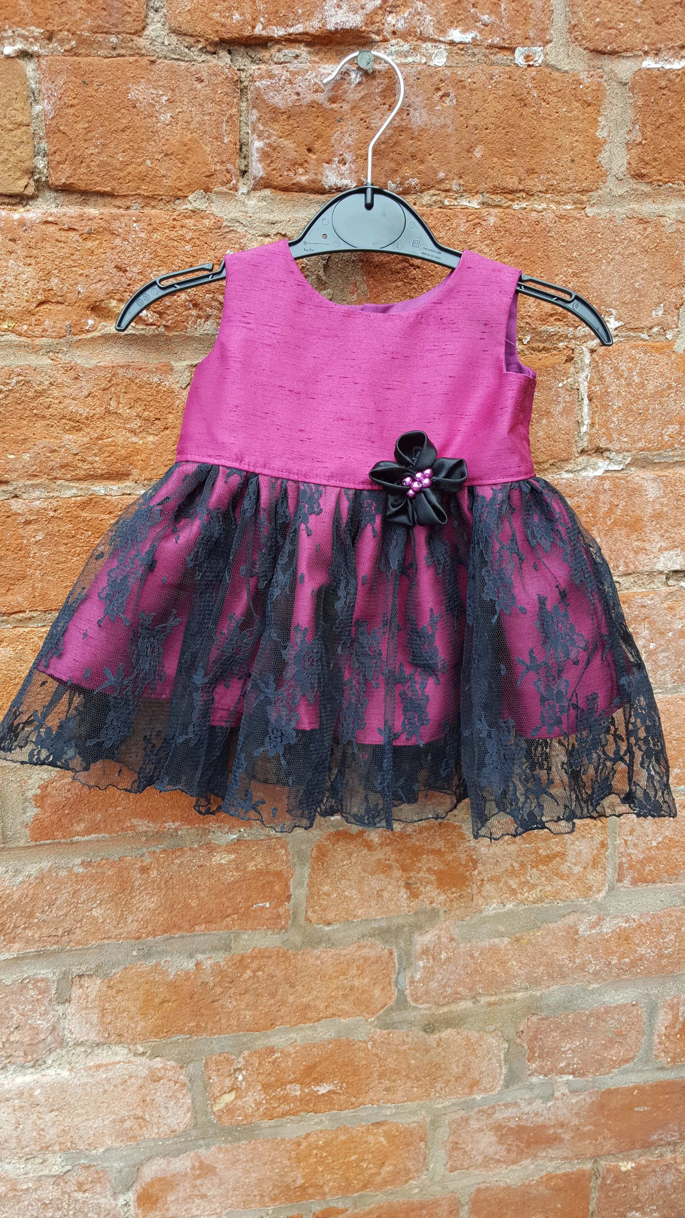Handmade alternative, Gothic, baby girls party dress age to fit 6 to 12 months