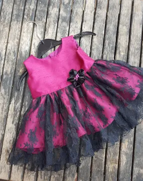 Handmade alternative, Gothic, baby girls party dress age to fit 6 to 12 months