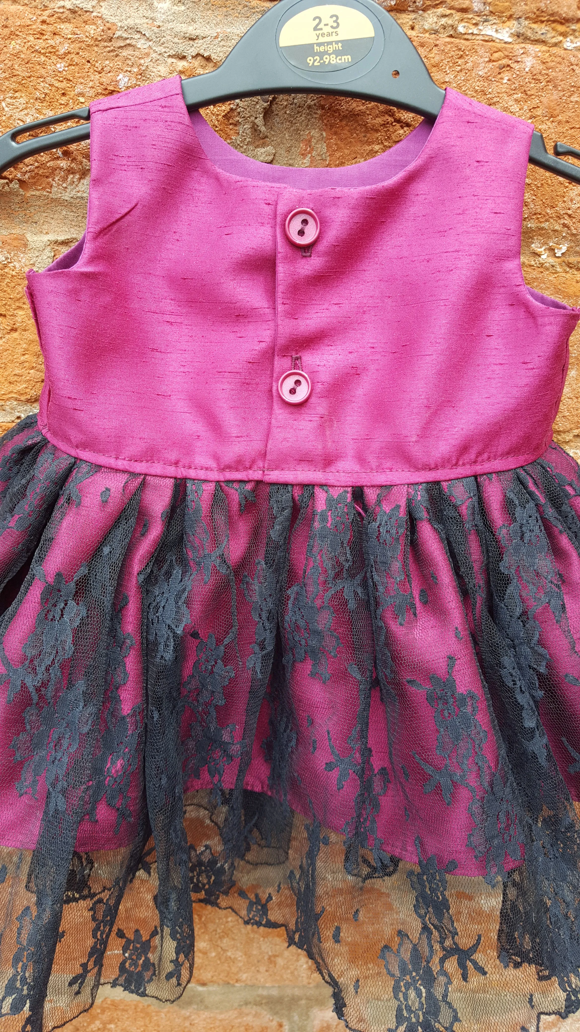 Handmade alternative, Gothic, baby girls party dress age to fit 6 to 12 months