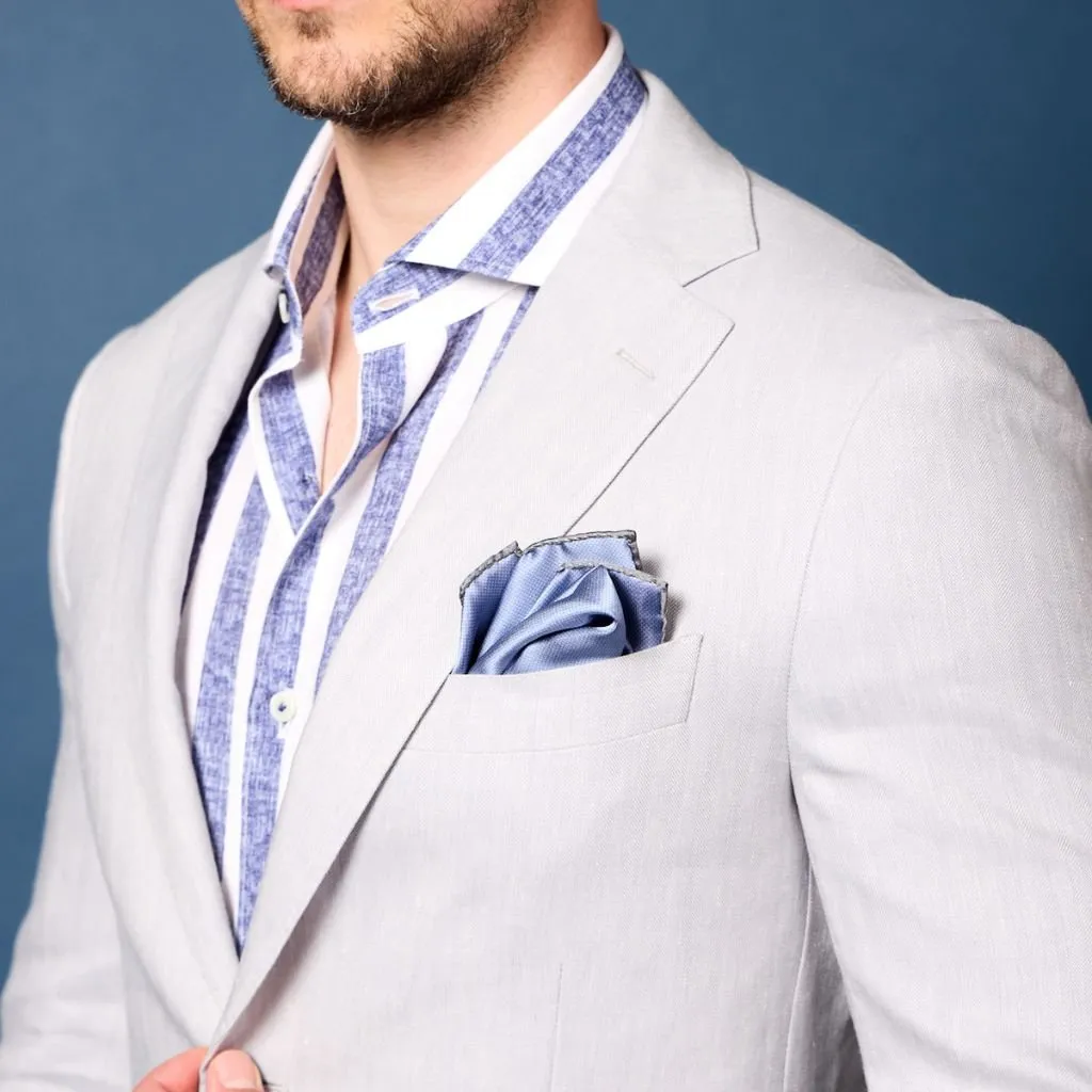 HENRY SARTORIAL Linen Herringbone Soft Blazer DOVE GREY REG