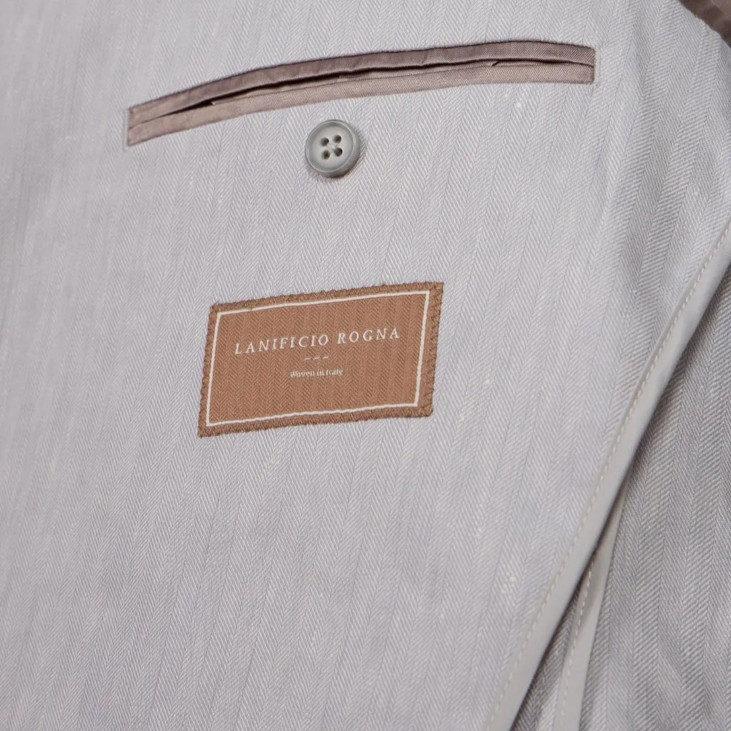 HENRY SARTORIAL Linen Herringbone Soft Blazer DOVE GREY REG