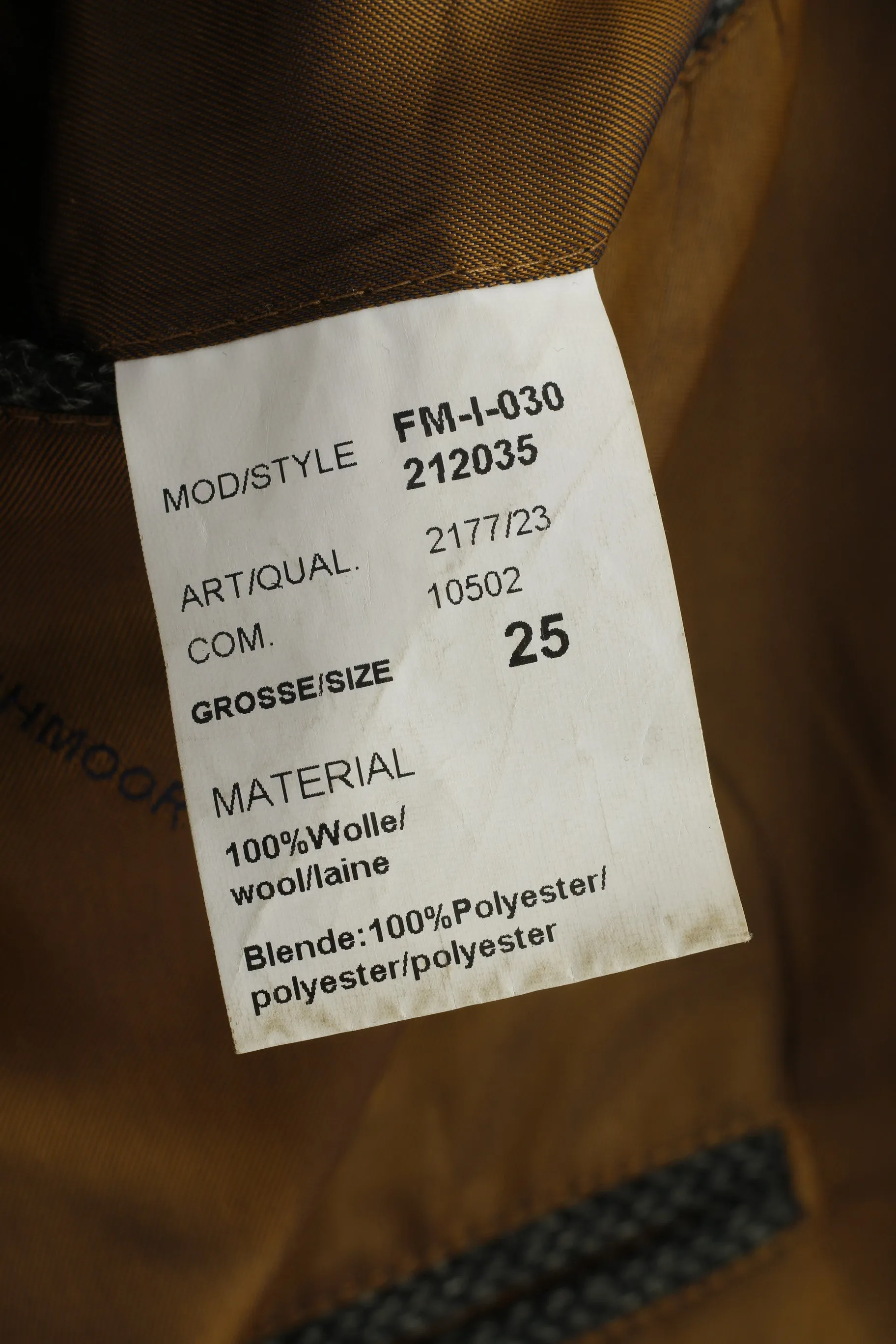 Highmoor Men 25 40 Blazer Grey Bottoms Full Zipper Collar Single Breasted Wool Vintage Jacket